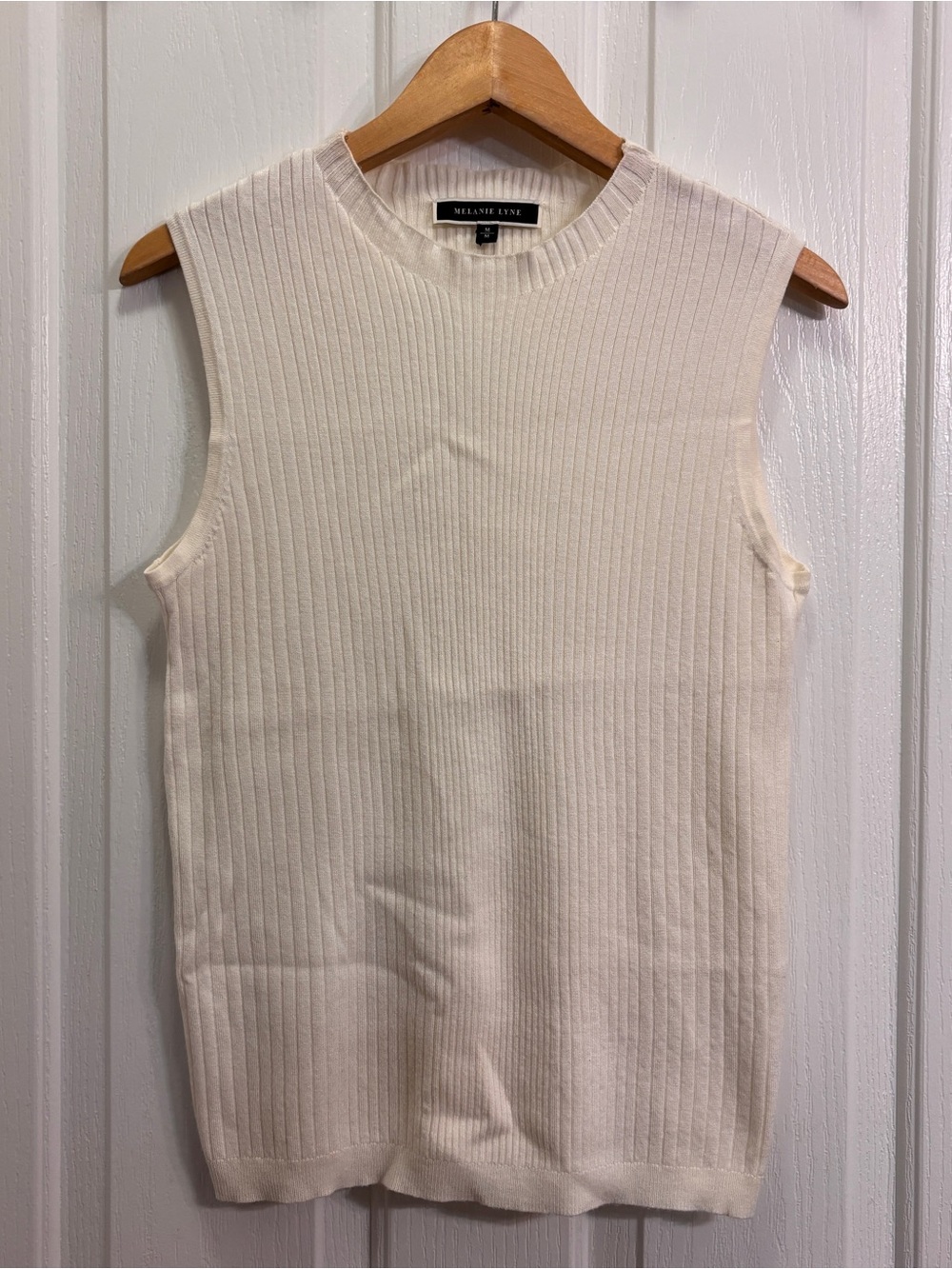 Melanie Lyne Cream Ribbed Sleeveless Tank